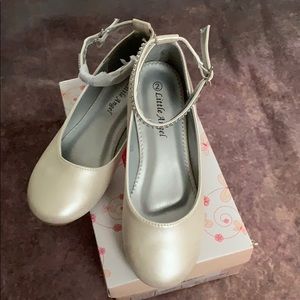 Girls Ballet Flats with rhinestone ankle strap